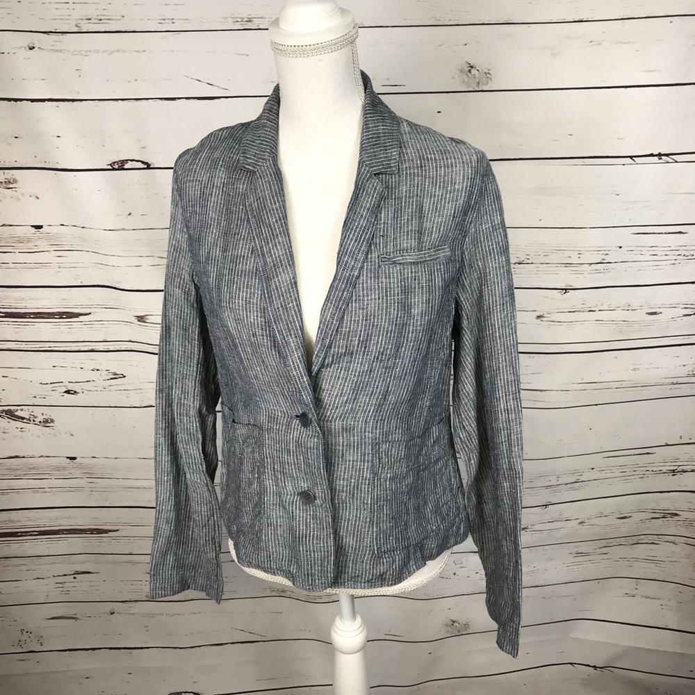 3/$20 🌸 Eileen Fisher blue and white linen blazer